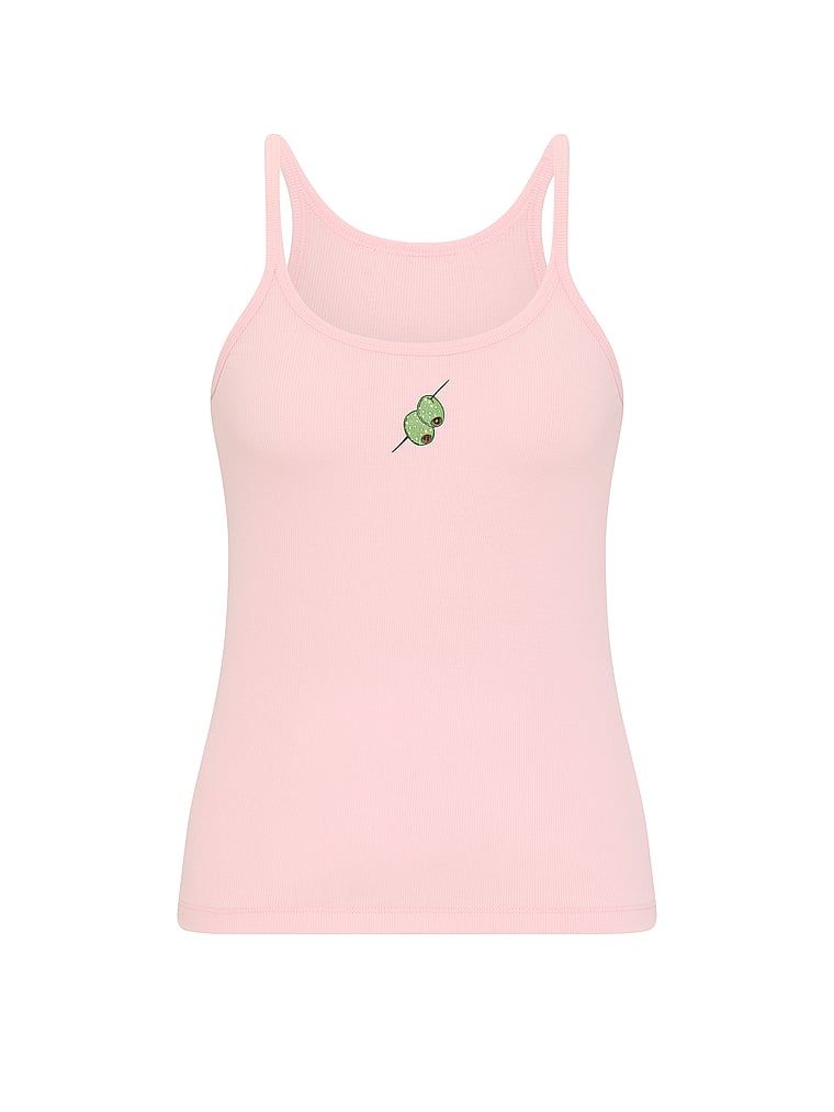 Topul de dormit din bumbac mix & match. Produsul este roz și provine din colecția Victoria's Secret.