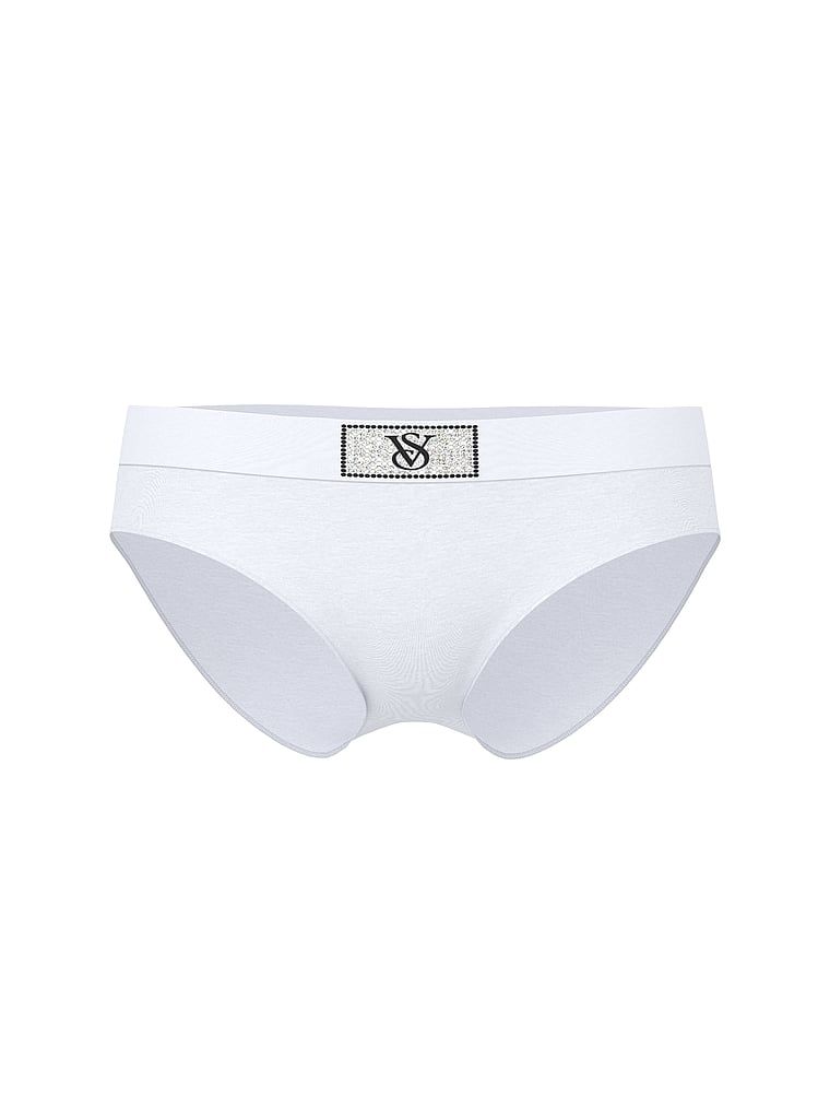 Chiloți din bumbac cu logo-ul Shine Patch Hiphugger. Produsul este de culoare albă și provine din colecția Cottumbac.