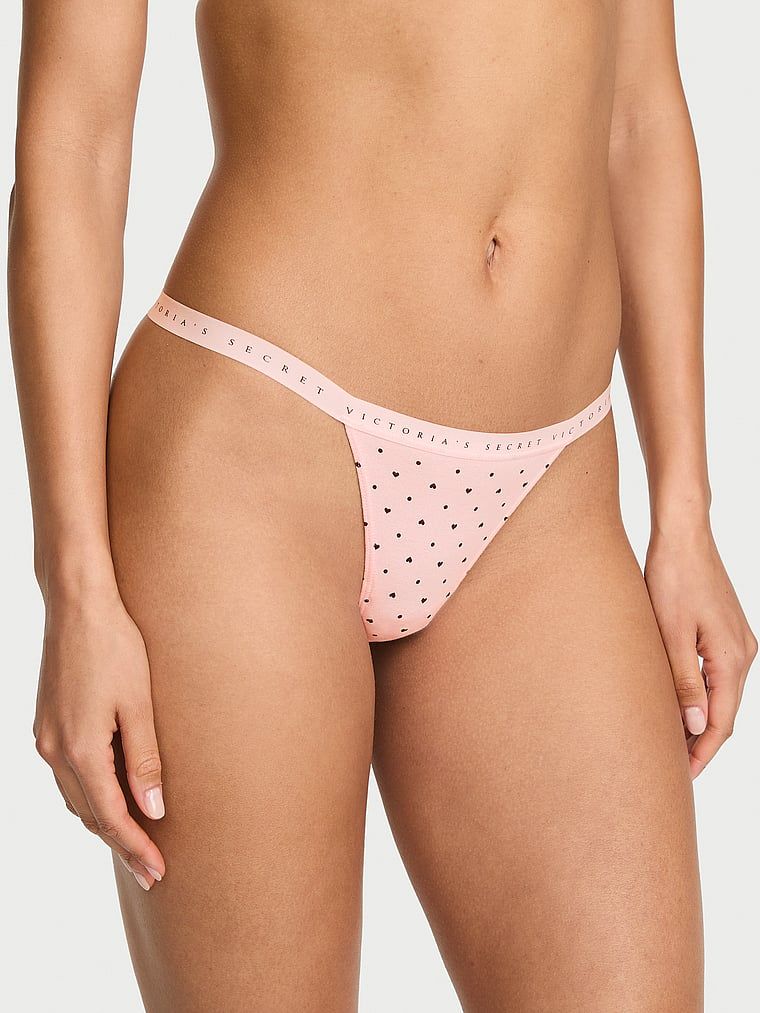 Victoria's Secret Chiloți V-String din bumbac extensibil