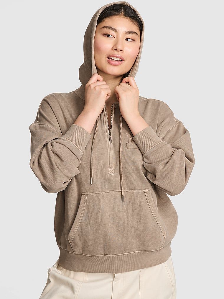 Hanorac cu fermoar până la jumătate Ivy Campus din material fleece