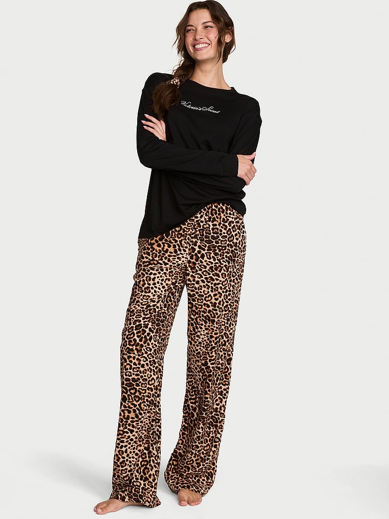 Victoria's Secret Set pijama lungă din flanel cu tricou