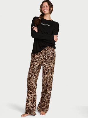 Victoria's Secret Set pijama lungă din flanel cu tricou