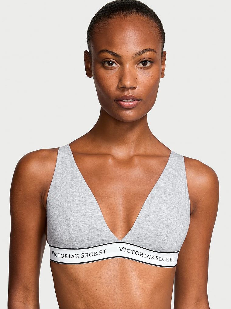 T-shirt Sutien Bralette Plunge din bumbac, fără sârme