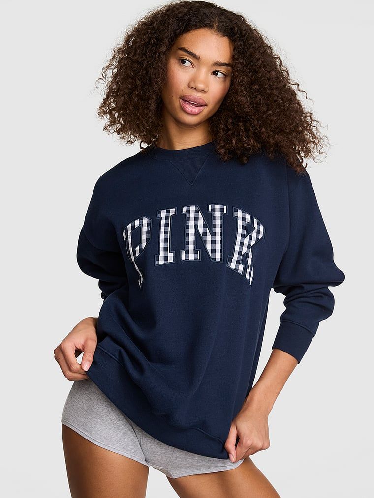Bluză oversized Campus Fleece cu decolteu rotund