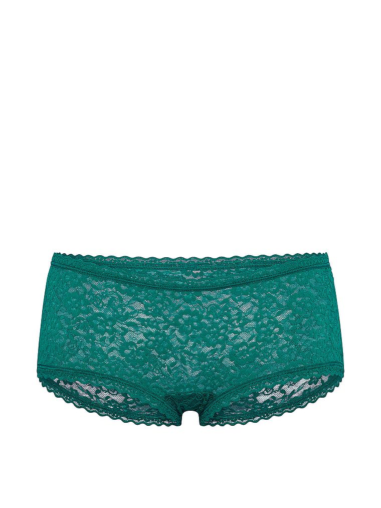 Pantaloni scurți din dantelă, pantaloni scurți cu talie joasă Boyshort. Produsul este albastru și provine din colecția Lacie.
