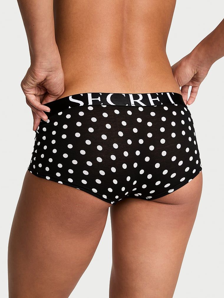 Pantaloni scurți de bumbac Logo Exploded Boyshort. Produsul este modelat și provine din colecția Bumbac.