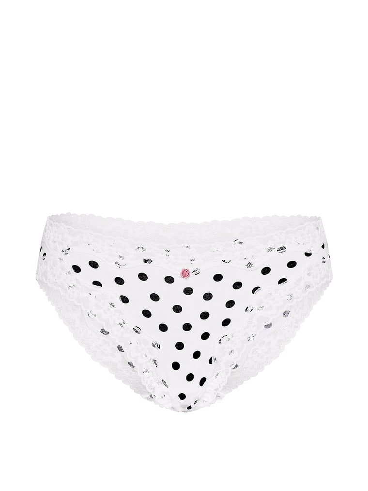 Chiloți din bumbac cu dantelă cu dantelă și baie de baie. Produsul este modelat și provine din colecția Lace Trim.