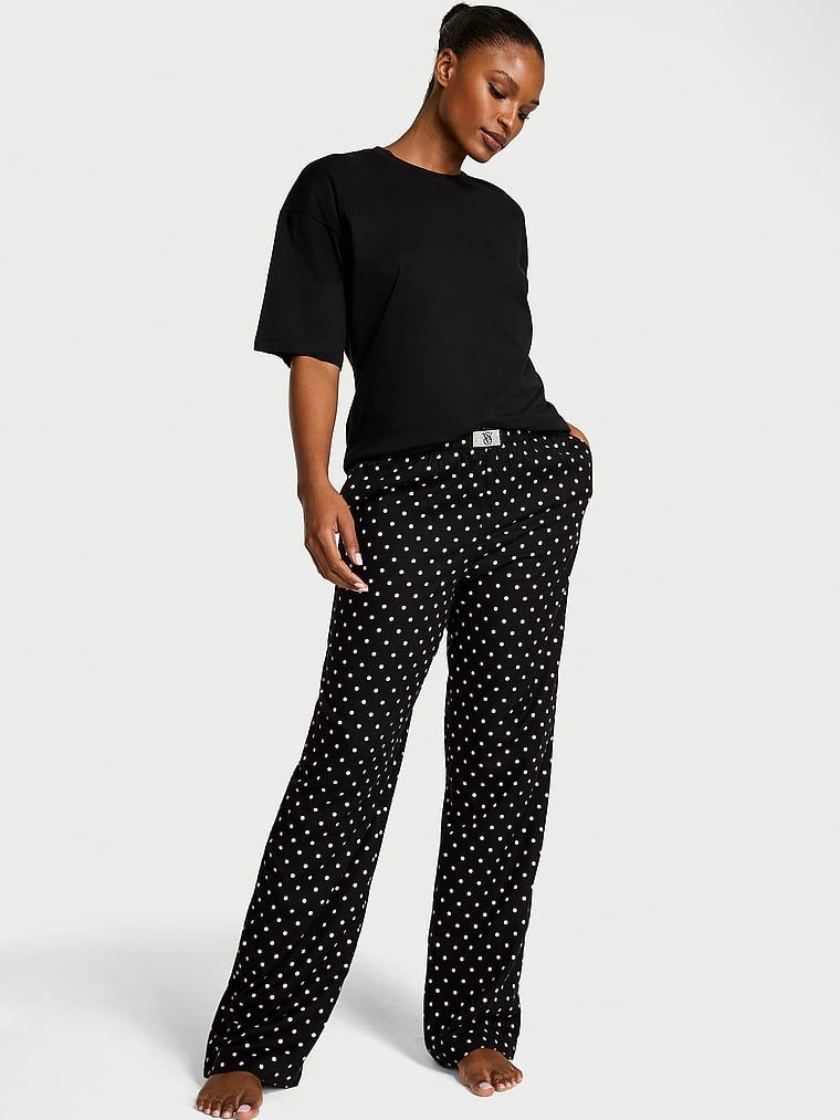 Victorias Secret Set Tee-jama din flanel cu mâneci scurte și pantaloni lungi