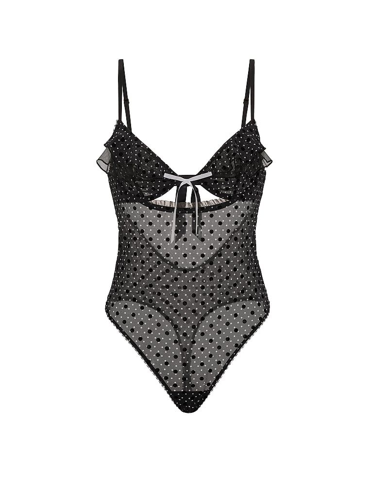Costum cu buline, Tease Dot Ruffle. Produsul are o culoare cu model și provine din colecția Victoria's Secret.