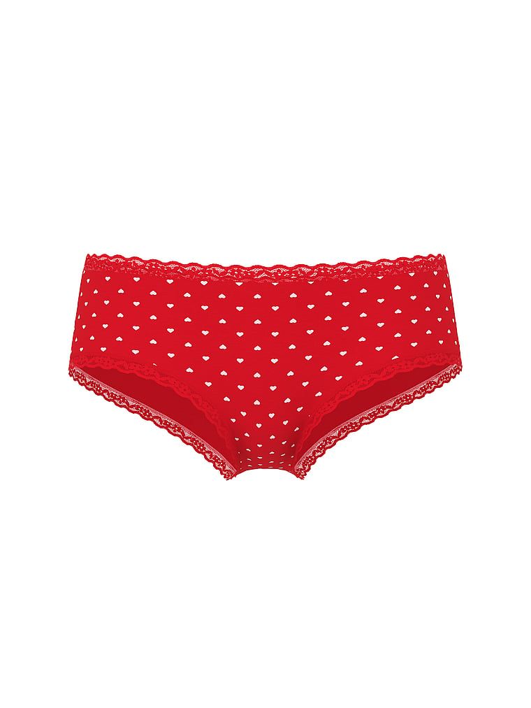 Chiloți de bumbac cu dantelă pe margini, dantelă-talie obraznică. Produsul este modelat și provine din colecția Lace Trim.