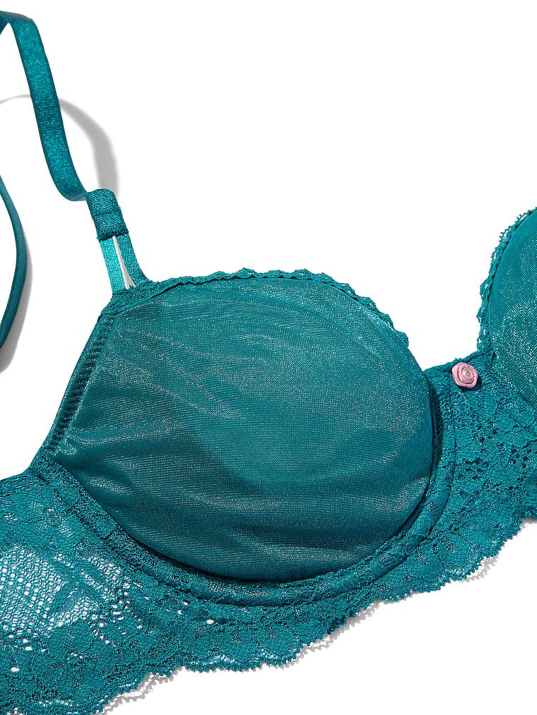 Wicked Sheer Shimmer, sutien fără căptușeală. Produsul este albastru și provine din colecția Dream Angels.