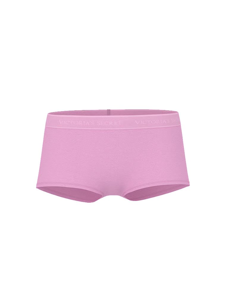 Pantaloni scurți din bumbac cu logo în talie Boyshort. Produsul este de culoare violet și provine din colecția Cottumbac.