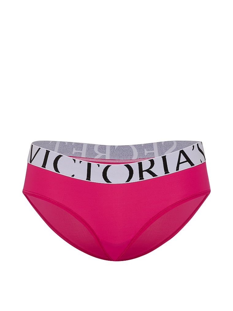 Chiloți cu logo-ul Cool Hiphugger. Produsul este roz și provine din colecția Victoria's Secret.