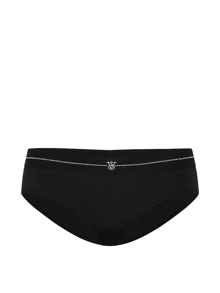 Chiloți din bumbac Shine Logo Hiphugger. Produsul este negru și provine din colecția Cotton.