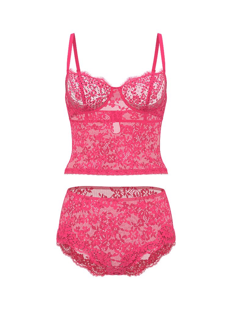 Set de dormit Twinkle Lace Sabrina Lace. Produsul este de culoare roz și provine din colecția Dream Angels.