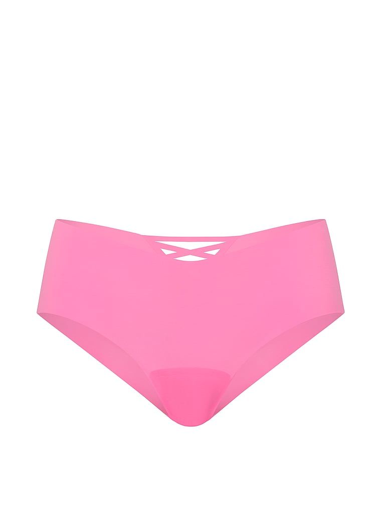 Chiloți fără cusură cu bretele la spatele modelului No-Show Strappy Cheeky. Produsul este roz și provine din colecția No-Show.