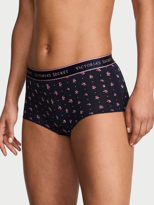 Cotton Chiloți Boyshort din bumbac, cu logo aplicat