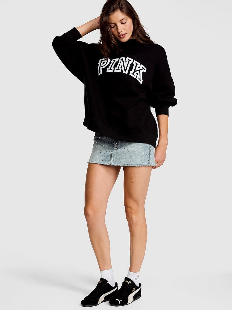 Bluză oversized cu guler înalt Campus Fleece