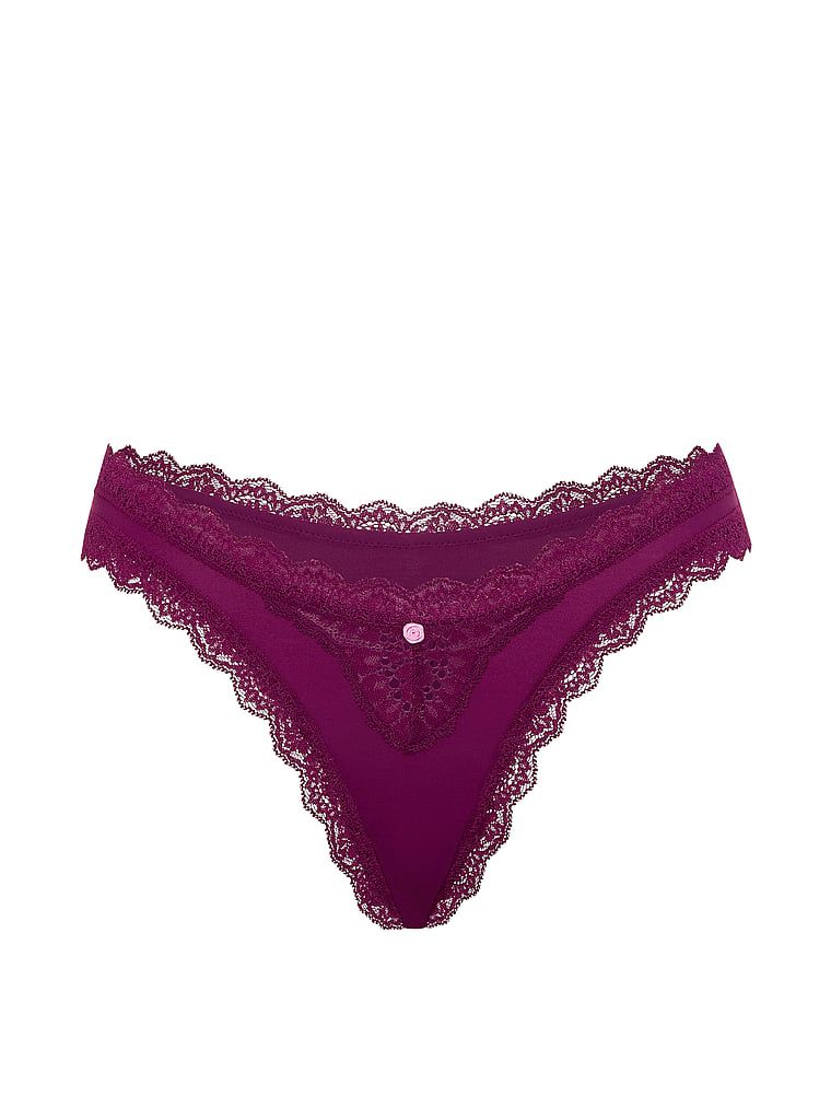 Chiloți brazilieni cu dantelă, dantelă, brazilieni. Produsul este de culoare mov și provine din colecția Dream Angels.