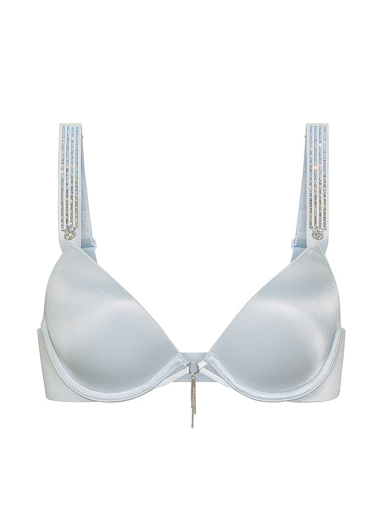 Sutien ușor căptușit, cu bretele Ombre Shine lucioase. Produsul este de culoare albastră și provine din colecția Very Sexy.