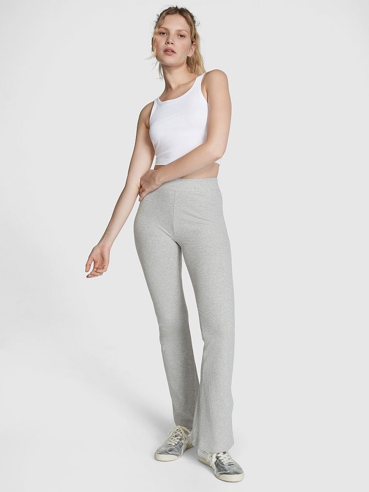 PINK Colanți evazați din bumbac elastic