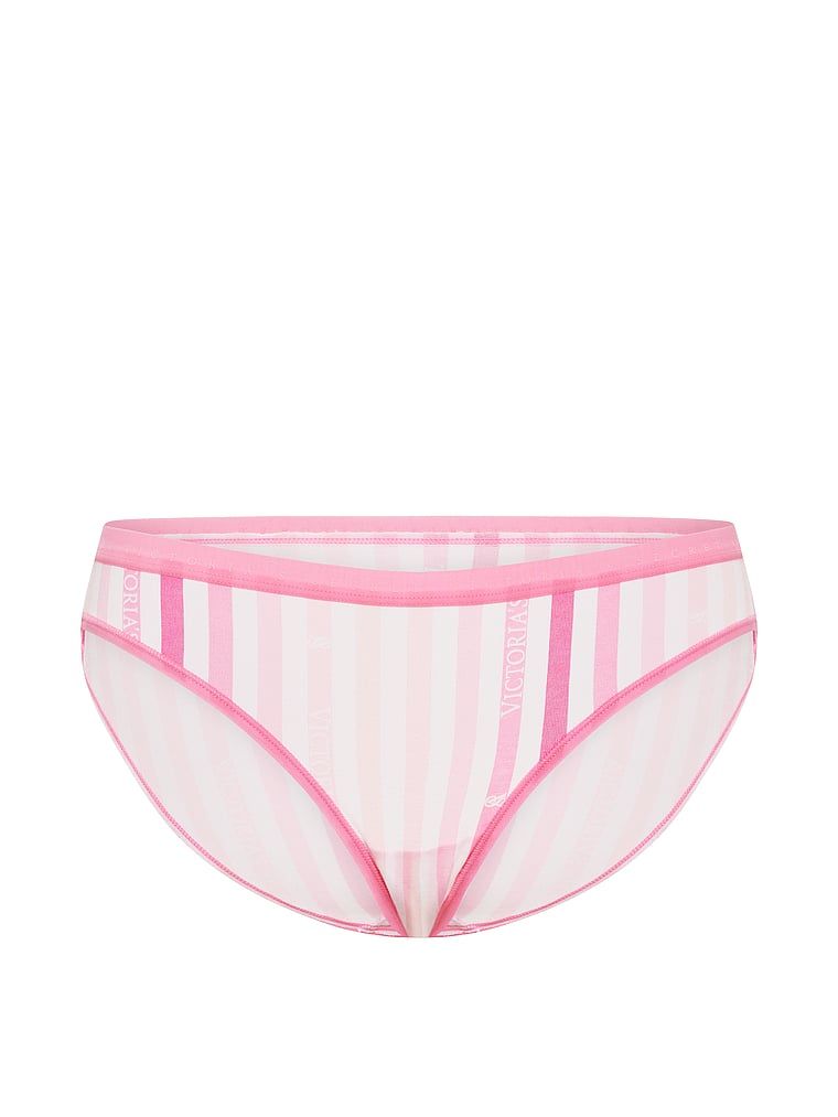 Chiloți de bumbac Bikini. Produsul este modelat și provine din colecția Victoria's Secret.