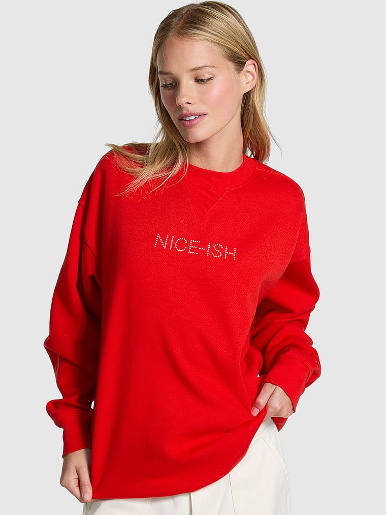 Pulover Ivy Crew, oversized, din material fleece