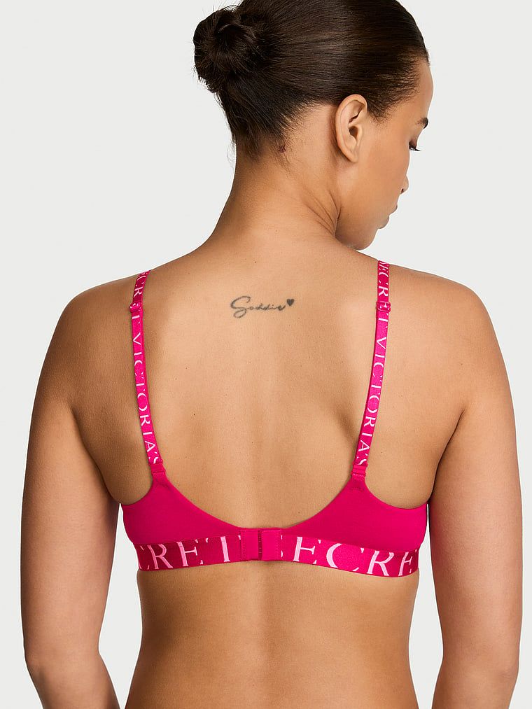 Sutien de bumbac push-up Perfect Shape Exploded Logo. Produsul este roz și provine din colecția de tricouri.