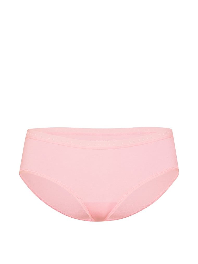 Chiloți din bumbac cu hiphugger. Produsul este roz și provine din colecția Victoria's Secret.