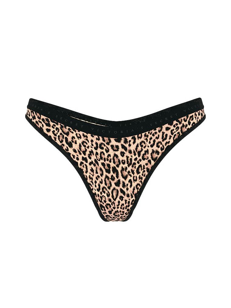 Tanga din bumbac High-Leg Scoop. Produsul este modelat și provine din colecția Body by Victoria.