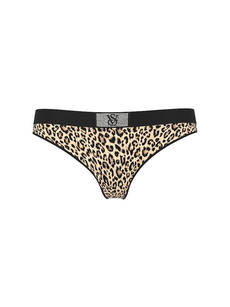 Tanga din bumbac cu logo Shine Patch strălucitor. Produsul are un design animal și provine din colecția Cottumbac.