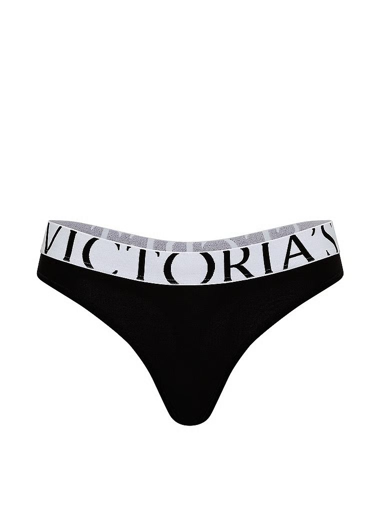 Tanga cu logo-ul Cool. Produsul este negru și provine din colecția Cotton.