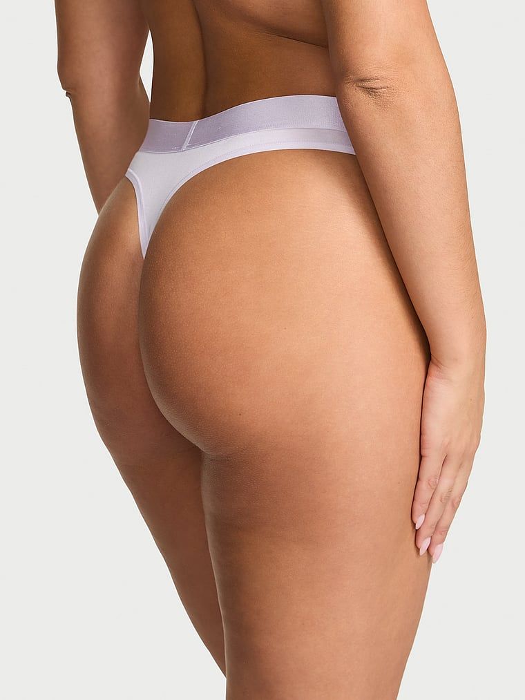 Tanga de bumbac cu logo-ul lucios Heart Shine Patch. Produsul este de culoare mov și provine din colecția Bumbac.