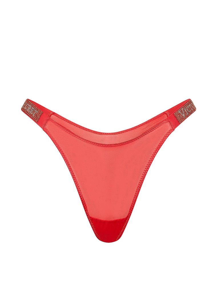 Tanga cu curele lucioase Shine Strap. Produsul este roz și provine din colecția Very Sexy.