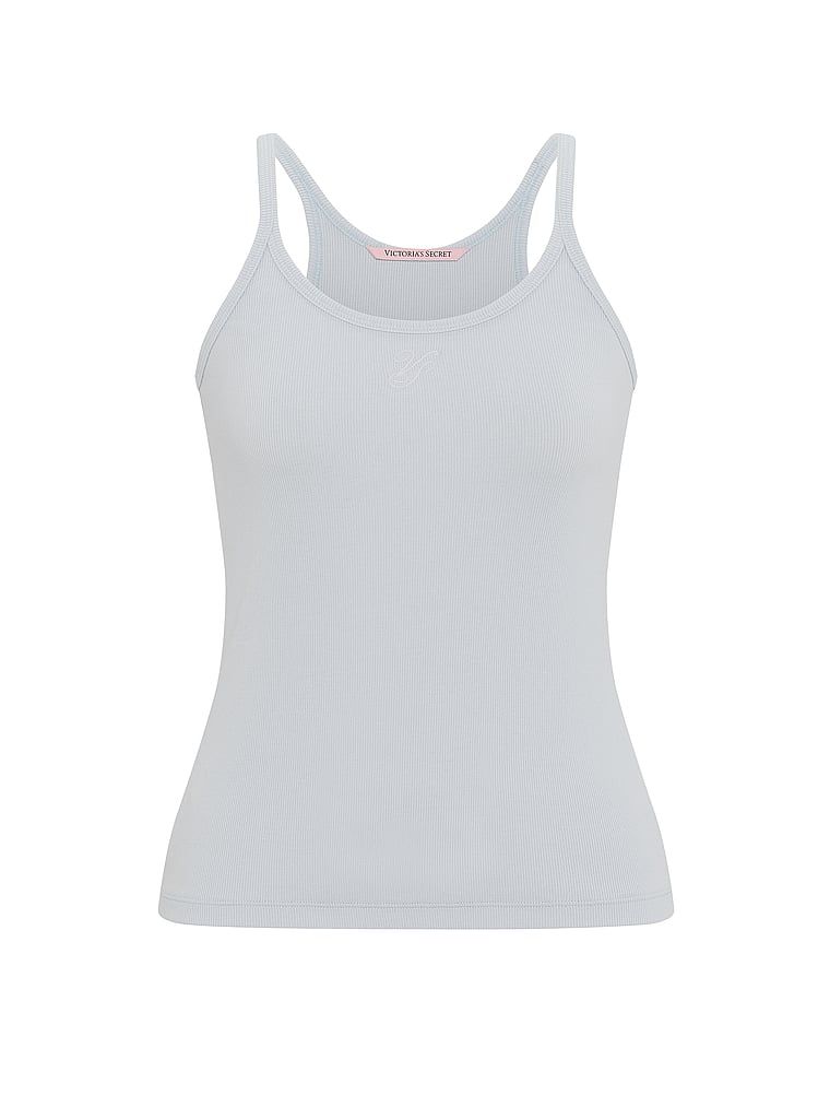 Topul de dormit din bumbac mix & match. Produsul este albastru și provine din colecția Victoria's Secret.