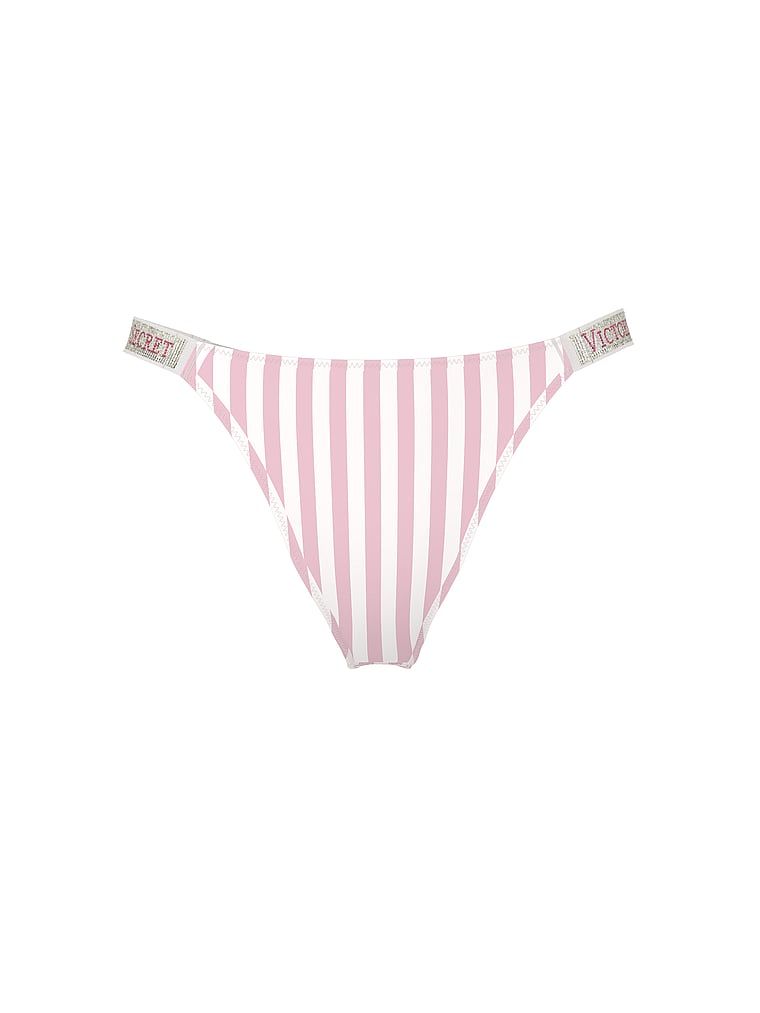 Chiloți brazilieni cu dungi braziliene Shine Strap. Produsul este modelat și provine din colecția Very Sexy.