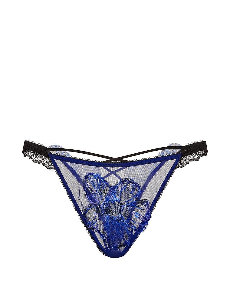 Chiloți brazilieni cu floare de paiete la spatele Party Floral. Produsul este modelat și provine din colecția Very Sexy.