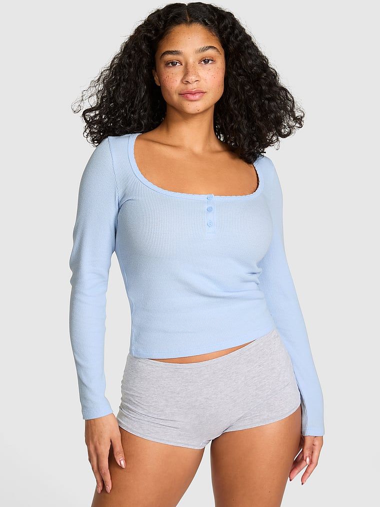 Bluză de pijama termică Henley