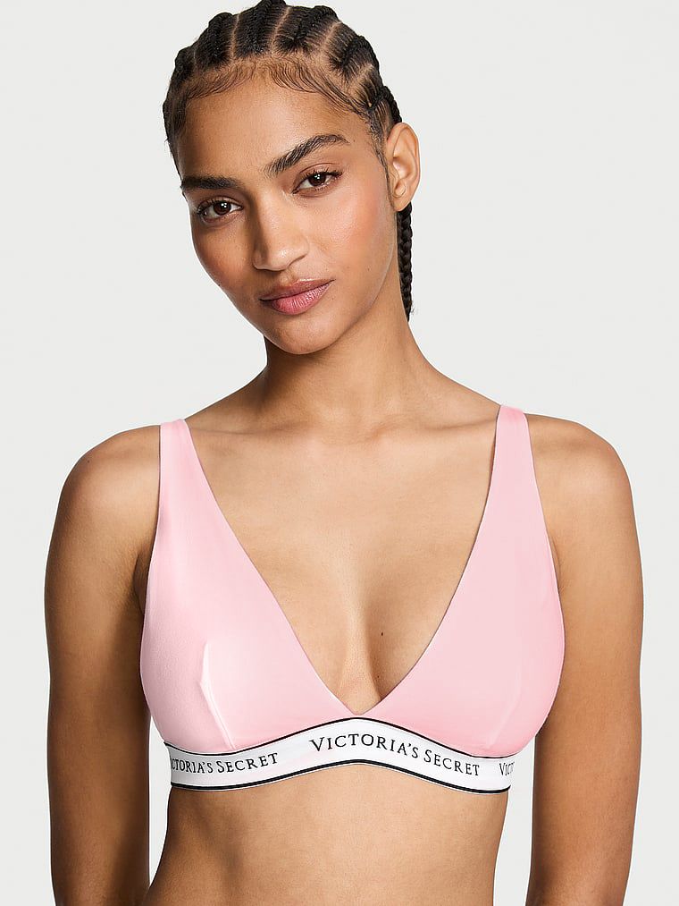 T-shirt Sutien Bralette Plunge din bumbac, fără sârme