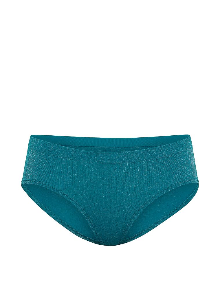 Chiloți din material lucios Shimmer Hiphugger. Produsul este albastru și provine din colecția Seamless (Seamless Collection).