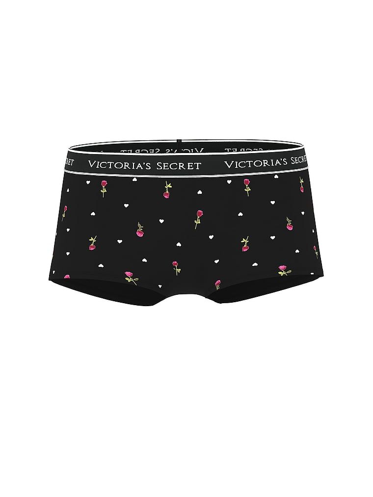 Pantaloni scurți din bumbac cu logo-ul la talie Boyshort. Produsul are o culoare florală și provine din colecția Bumbac.