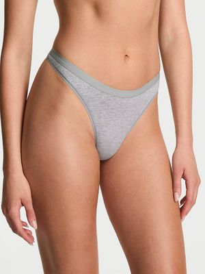 Victoria's Secret Chiloți Tanga cu talie înaltă din bumbac elastic