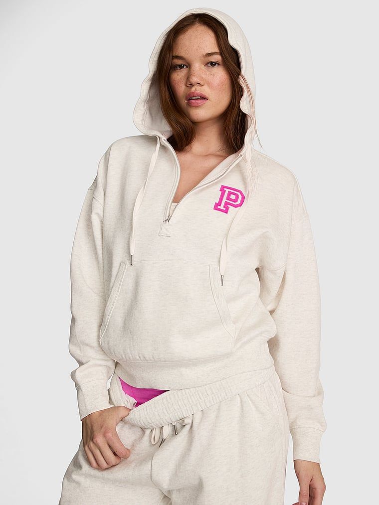 Hanorac cu glugă și fermoar scurt Campus Fleece