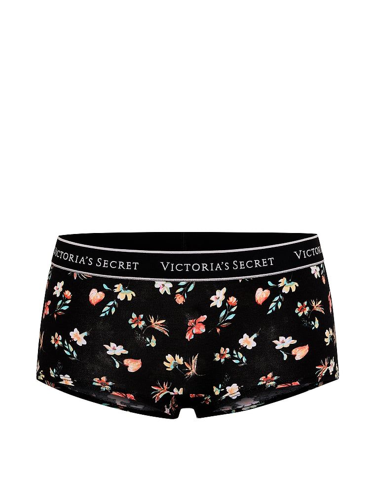 Pantaloni scurți din bumbac cu logo-ul la talie Boyshort. Produsul are un model floral și provine din colecția Bumbac.