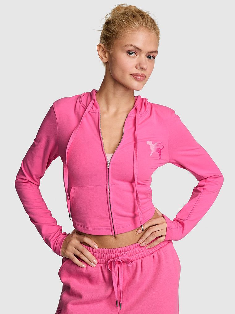 PINK Hanorac All-Day Cotton cu fermoar integral