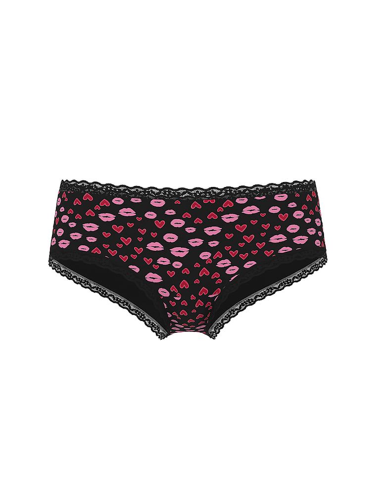 Chiloți de bumbac cu dantelă pe margini, dantelă-talie obraznică. Produsul este modelat și provine din colecția Lace Trim.