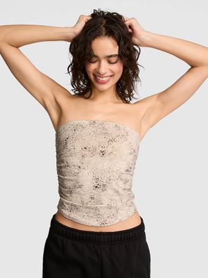 Top bandeau cu fronseuri laterale All-Day Cotton