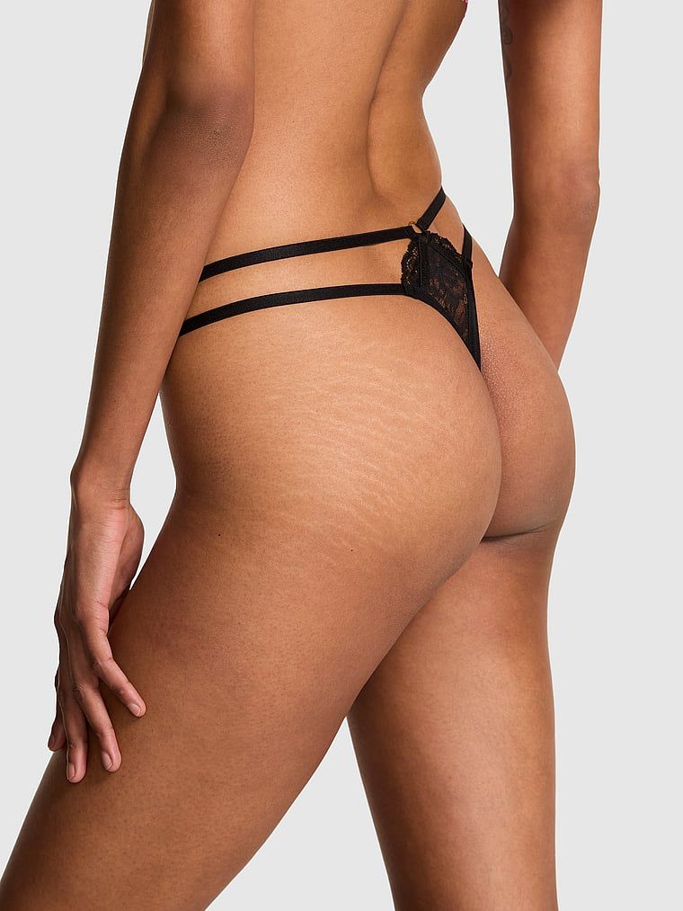 Feronerie cu curele tanga. Produsul este negru și provine din colecția Very Sexy.