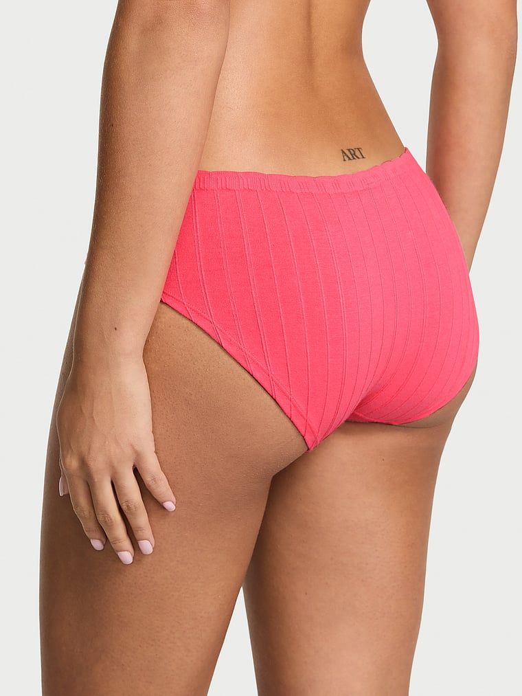 Chiloți din bumbac Hiphugger cu coaste fără cusături. Produsul este roz și provine din colecția Seamless (Seamless Collection).