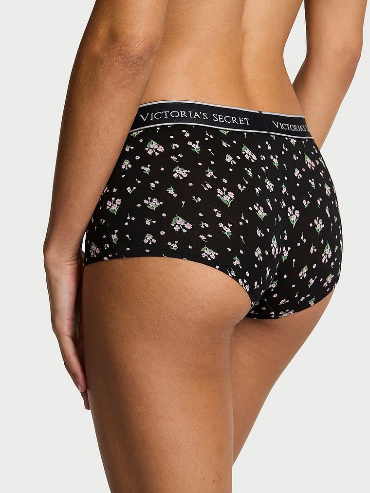 Pantaloni scurți din bumbac cu logo-ul la talie Boyshort. Produsul are un model floral și provine din colecția Bumbac.